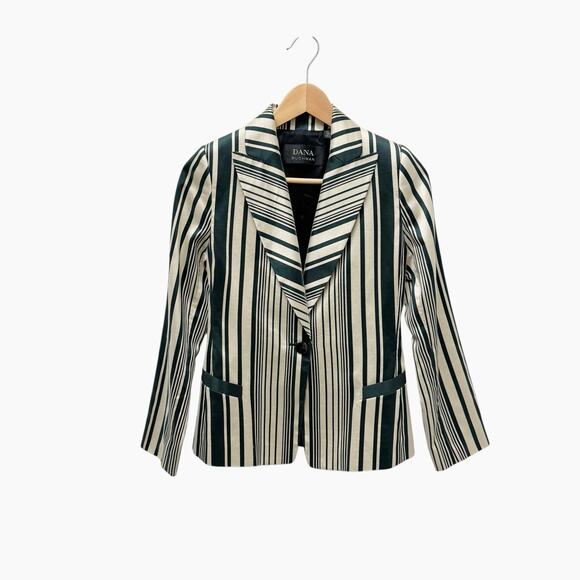 Dana Buchman Striped Gold and Black Blazer Women’s Size 4 - Picture 1 of 10